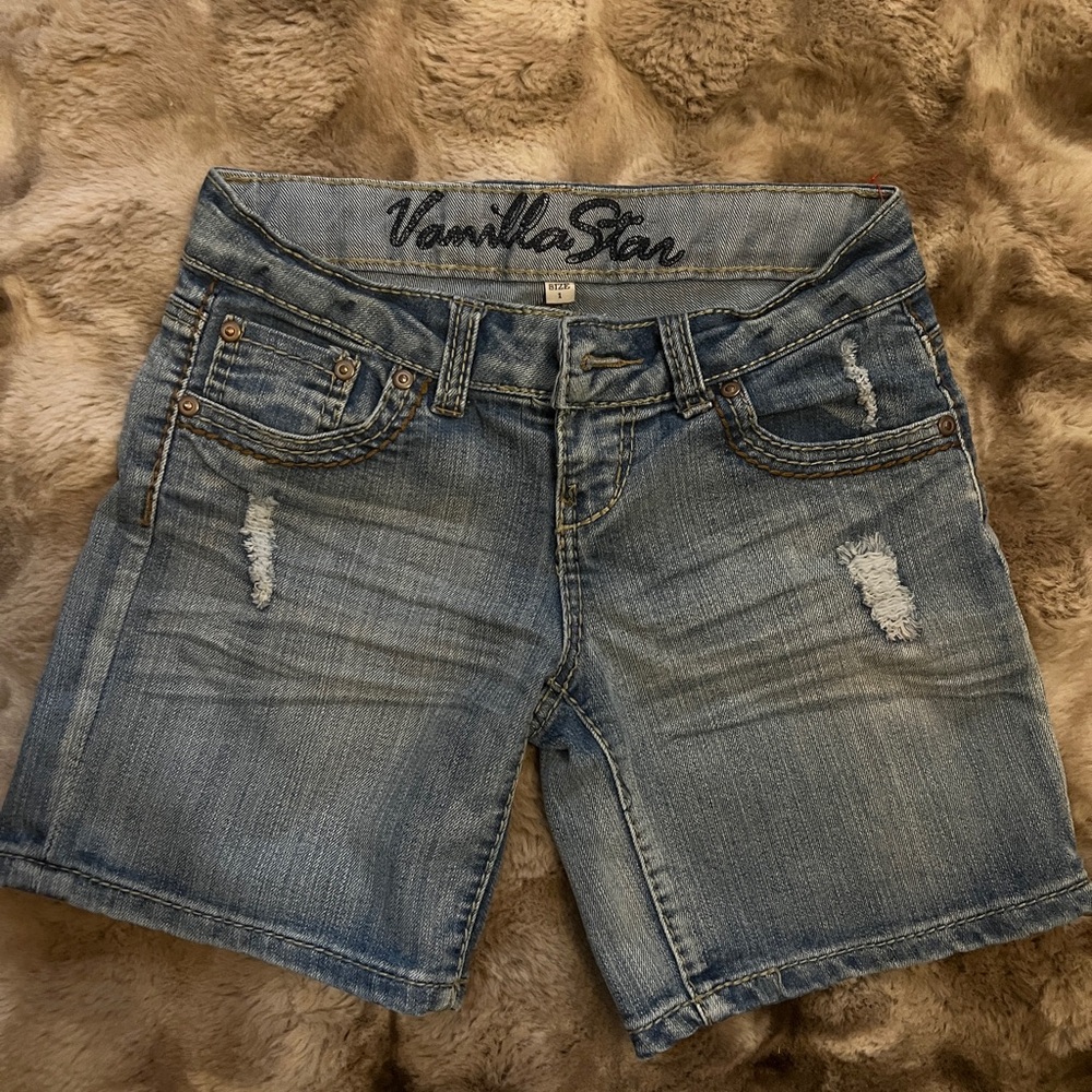 y2k Vanilla Star Women's Light Blue Jean Shorts